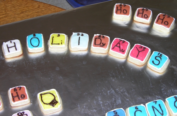 Periodic Table of Cookies - Holidays Spelled in Elements