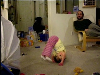 Peo doing a sommersault.