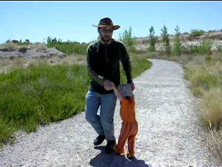 Peo dancing with Daddy at Springs Preserve.