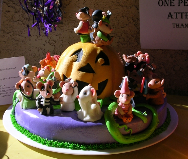 Halloween Cake - On Party Table - Front