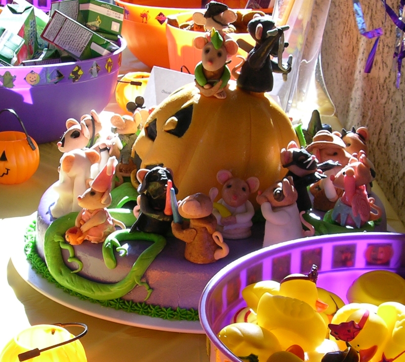 Halloween Cake - On Party Table - Side