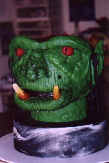 Orc Head Cake - Front View