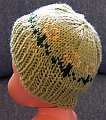 Baby Hat - Green with Yellow Flowers - On Doll - Side