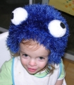 Blue Fuzzy Monster Who Likes Baked Goods Hat - Above