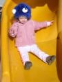 Blue Fuzzy Monster Who Likes Baked Goods Hat - on slide