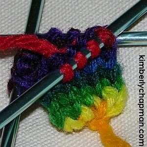 Knitting a Twisted Tube with Double-Pointed Needles Step 1