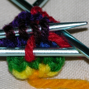 Knitting a Twisted Tube with Double-Pointed Needles Step 3