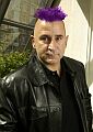 Anthony LaPaglia with a purple mohawk